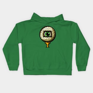 Golf Golfers Eye Ball Cartoon Character Kids Hoodie